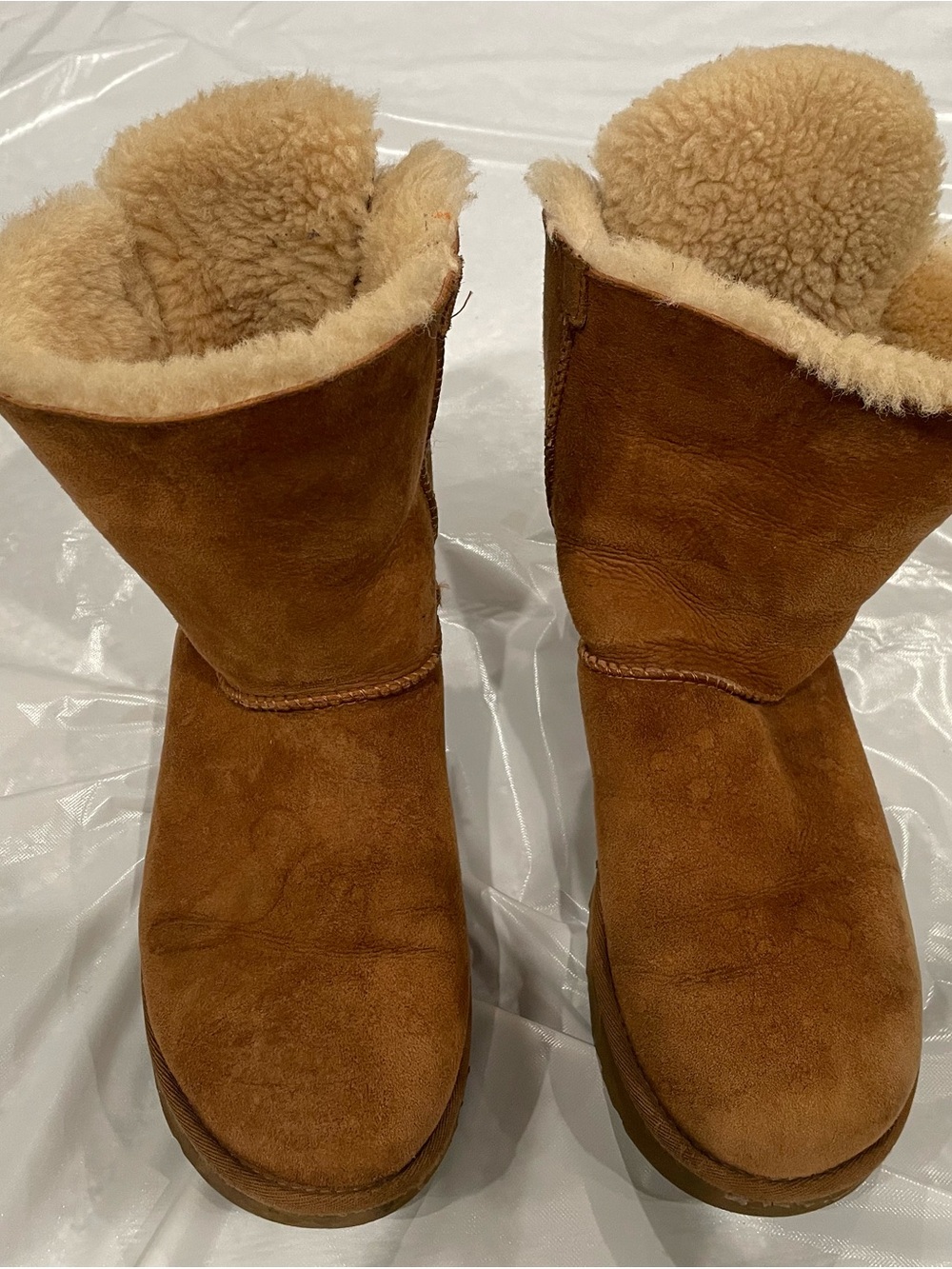 UGG Chestnut Suede Shearling Short Boots
